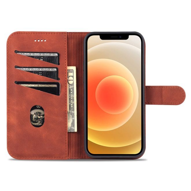 AZNS - iPhone 15 Plus Hülle - Leder Bookcover - mit Kartenfach und Standfunktion - Wallet Stand Series - blau