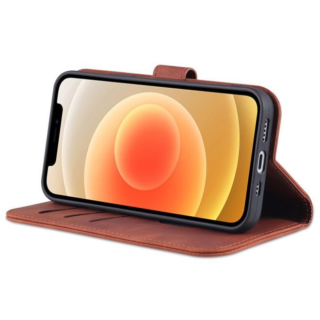 AZNS - iPhone 15 Plus Hülle - Leder Bookcover - mit Kartenfach und Standfunktion - Wallet Stand Series - schwarz