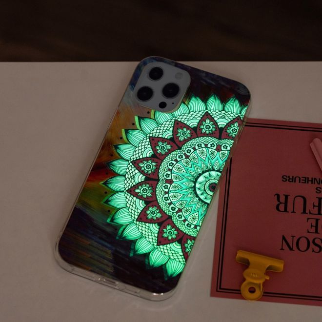 iPhone 15 Pro Phone Case - Luminous Case - Softcase Image Plastic Series - Floral Mandala