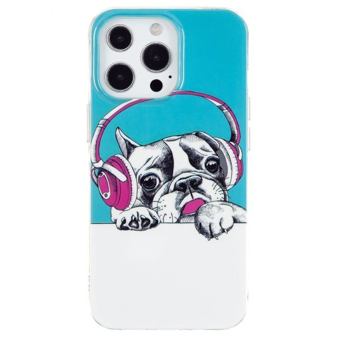 iPhone 15 Pro Max Phone Case - Light-Up Case - Soft Case Image Plastic Series - Dog with Headset