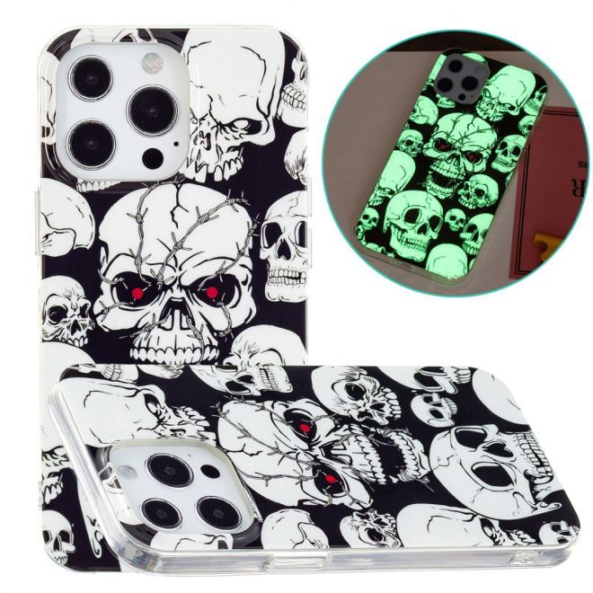 iPhone 15 Pro Max Phone Case - Light-Up Case - Softcase Image Plastic Series - Skull