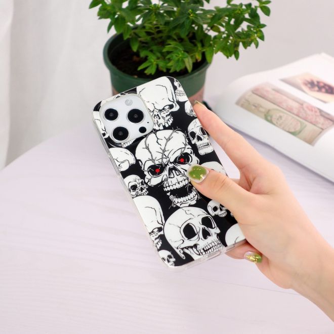 iPhone 15 Pro Max Phone Case - Light-Up Case - Softcase Image Plastic Series - Skull