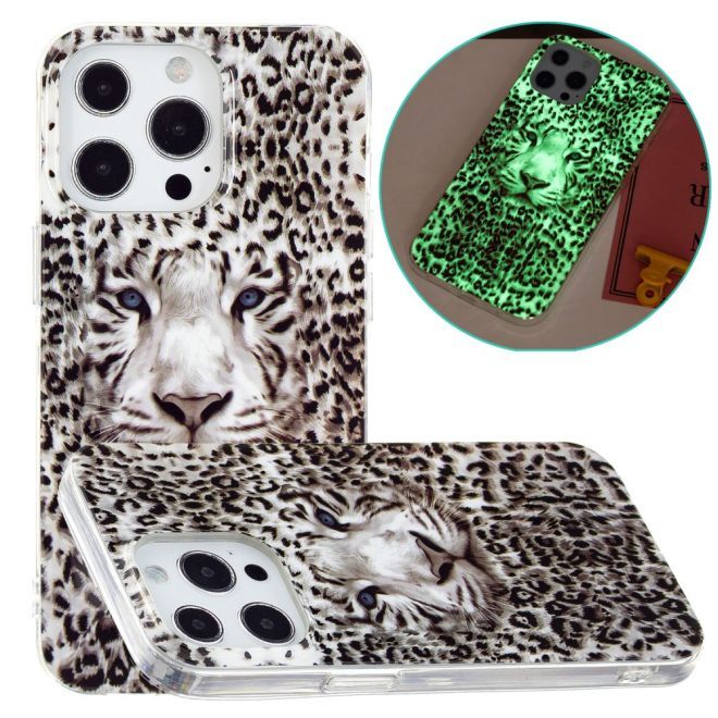 iPhone 15 Pro Max Phone Case - Luminous Case - Softcase Image Plastic Series - Leopard