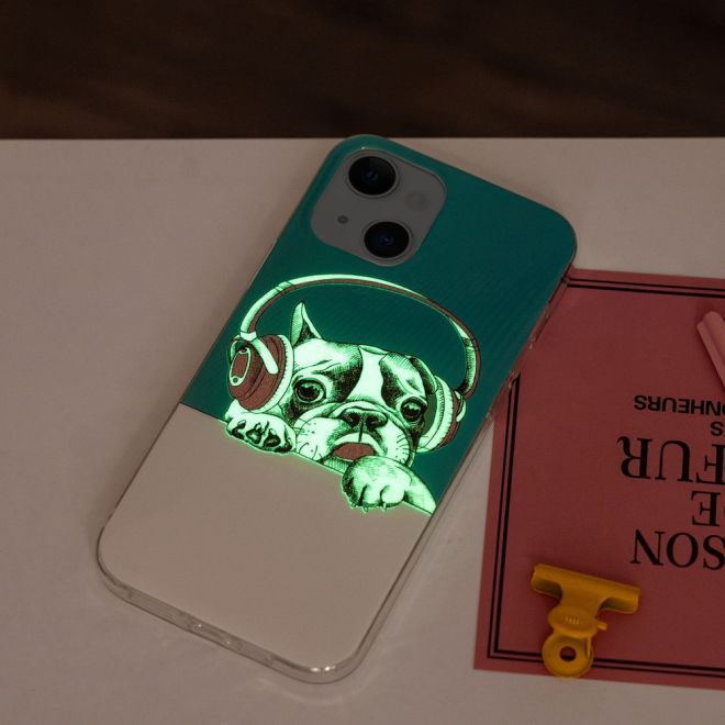 iPhone 15 Plus Phone Case - Light-Up Case - Soft Case Image Plastic Series - Dog with Headset