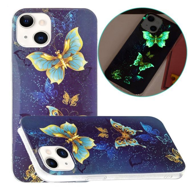 iPhone 15 Plus Handyhülle - Leuchtendes Case - Softcase Image Plastik Series - Schmetterlinge