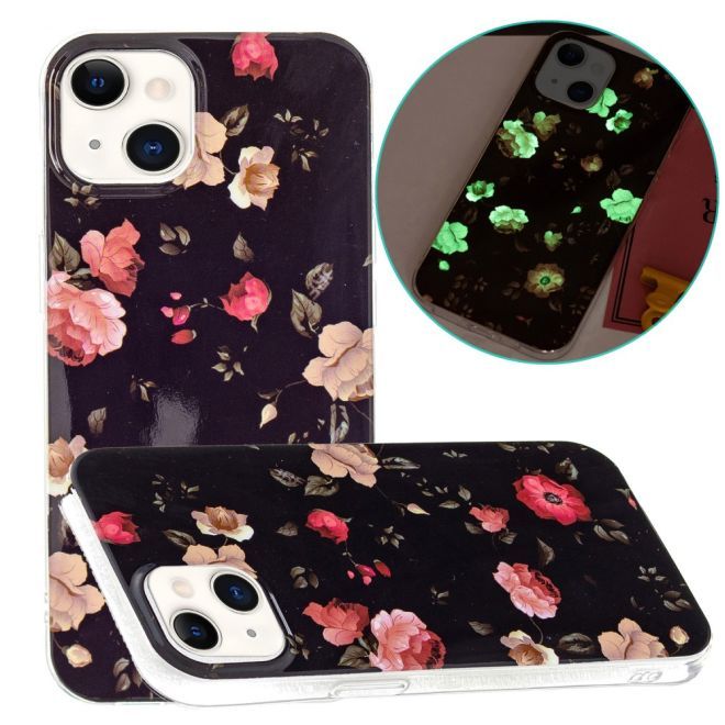 iPhone 15 Plus Handyhülle - Leuchtendes Case - Softcase Image Plastik Series - Rosen