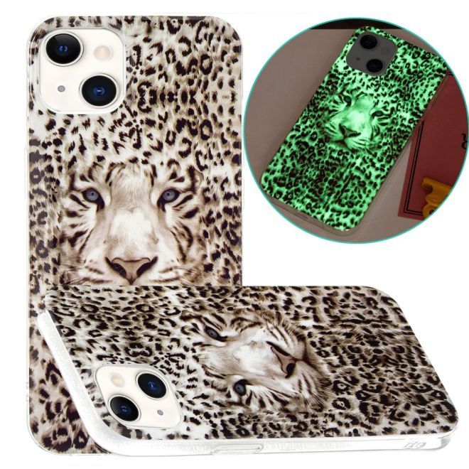 iPhone 15 Plus Phone Case - Luminous Case - Softcase Image Plastic Series - Leopard