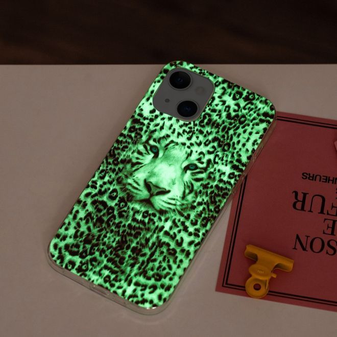 iPhone 15 Plus Phone Case - Luminous Case - Softcase Image Plastic Series - Leopard