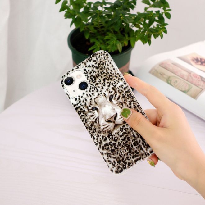 iPhone 15 Handyhülle - Leuchtendes Case - Softcase Image Plastik Series - Leopard