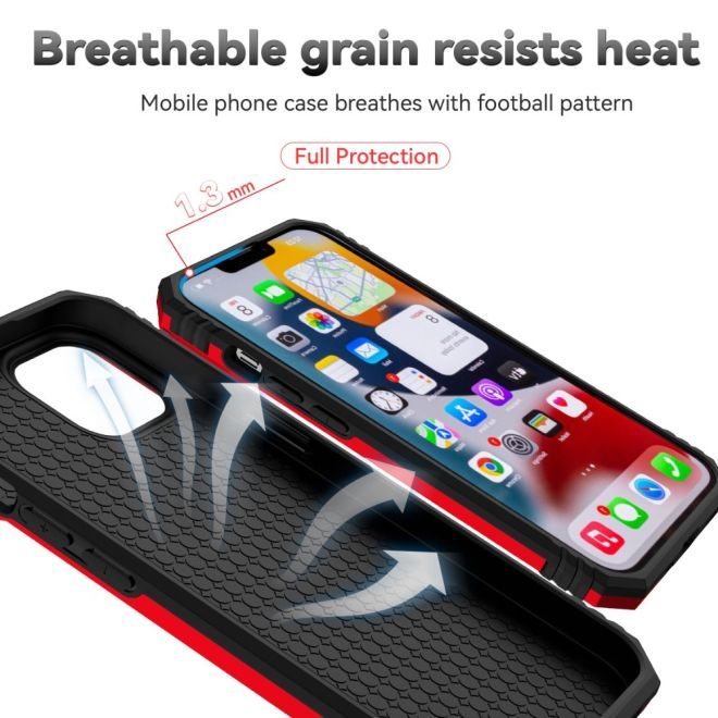 iPhone 15 Plus Phone Case - Robust Hard Case with Kickstand - Kickstand Slide Cam Series - Red