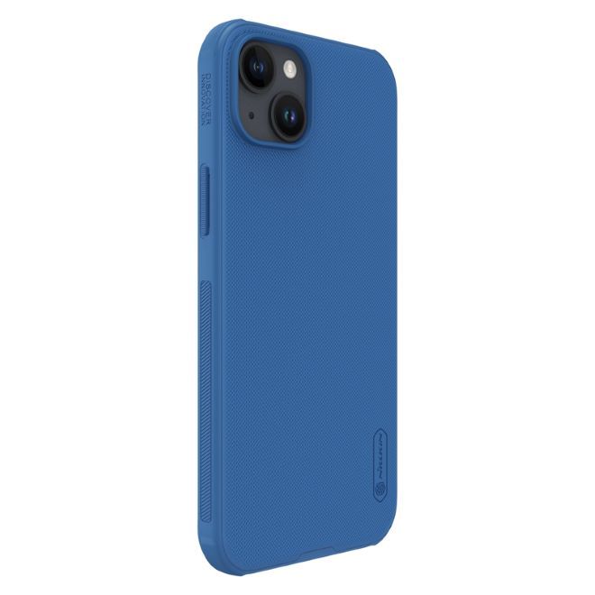 Nillkin - iPhone 15 Plus Hülle - Plastik Case - Super Frosted Shield MagSafe Series - blau