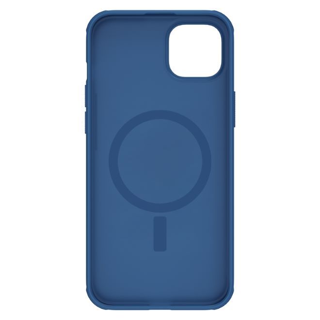 Nillkin - iPhone 15 Plus Hülle - Plastik Case - Super Frosted Shield MagSafe Series - blau