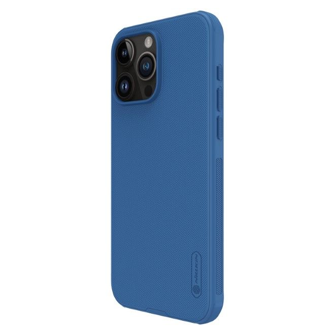 Nillkin - iPhone 15 Pro Max Hülle - Plastik Case - Super Frosted Shield MagSafe Series - blau