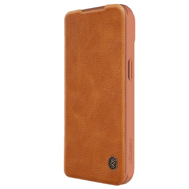 Nillkin - iPhone 15 Hülle - Leder Book Case - Qin Pro Series - braun