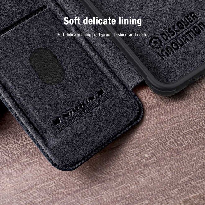 Nillkin - iPhone 15 Plus Hülle - Leder Book Case - Qin Pro Series - schwarz