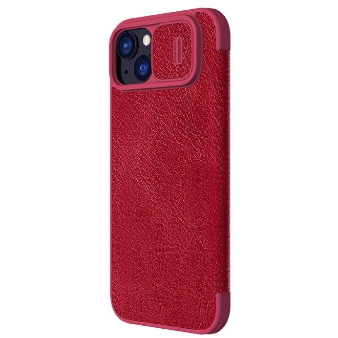 Nillkin - iPhone 15 Plus Hülle - Leder Book Case - Qin Pro Series - rot