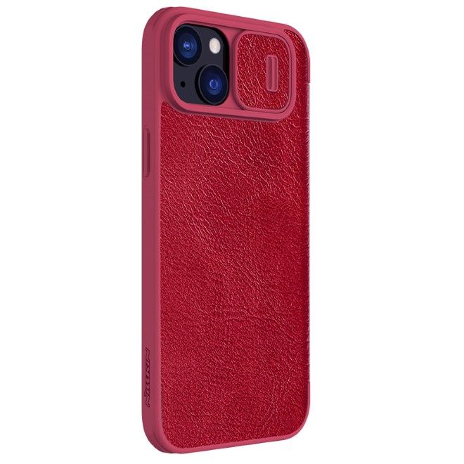 Nillkin - iPhone 15 Plus Hülle - Leder Book Case - Qin Pro Series - rot