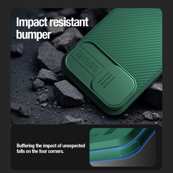 Nillkin - iPhone 15 Plus Hülle - Kunststoff Hardcase - CamShield Pro MagSafe Series - dunkelgrün