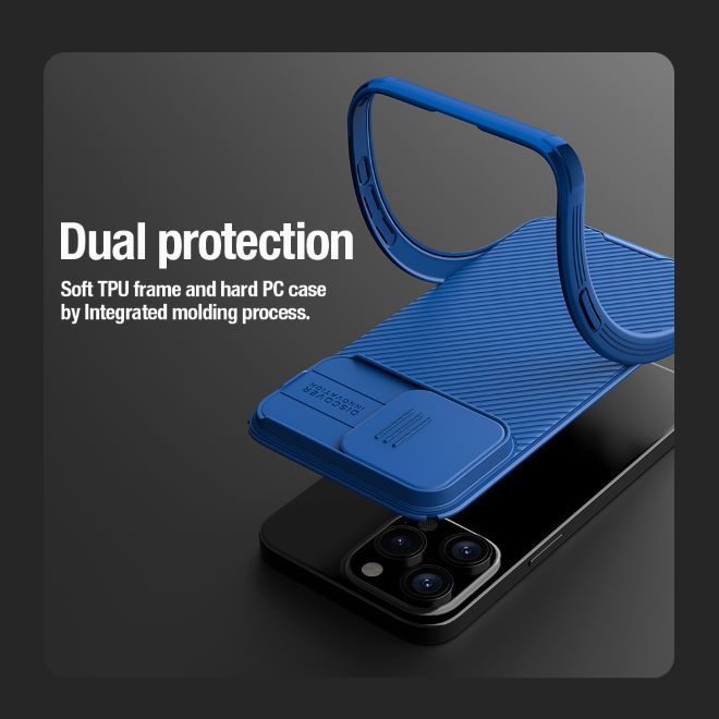 Nillkin - iPhone 15 Pro Hülle - Kunststoff Hardcase - CamShield Pro Series - blau