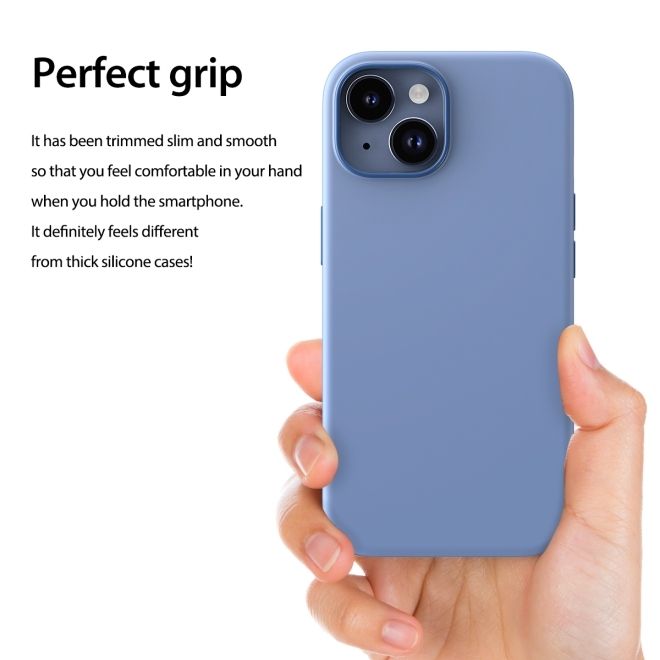 Araree - iPhone 15 Plus Hülle - Silikon Softcase - MagSafe kompatibel - Typoskin M Series - blau