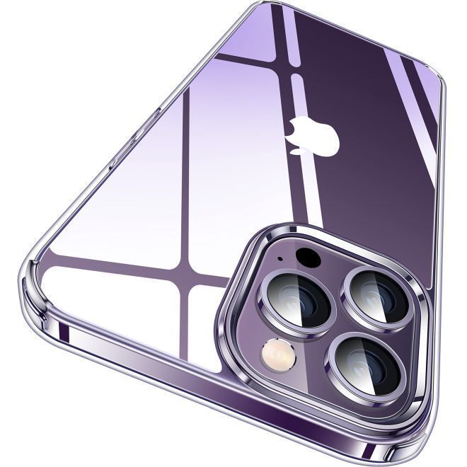 iPhone 15 Pro Max Hülle (PC / TPU Case) - Polycarbonat Rückseite + TPU Ränder - transparent