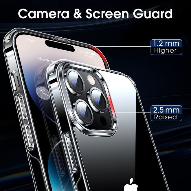 iPhone 15 Pro Hülle (PC / TPU Case) - Polycarbonat Rückseite + TPU Ränder - transparent