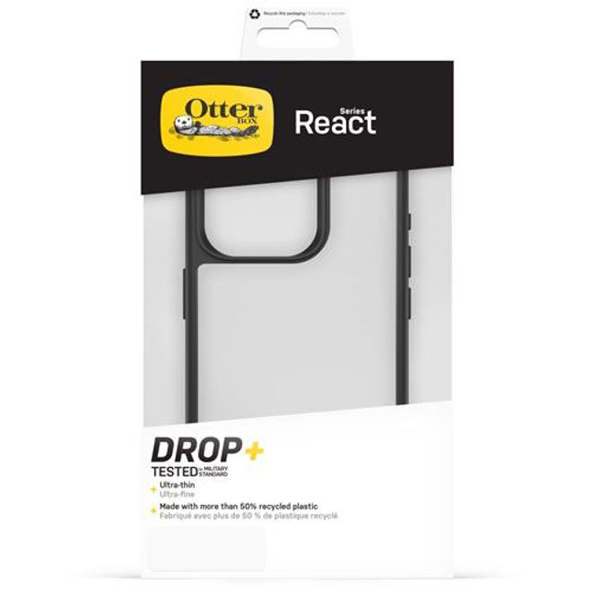 Otterbox - iPhone 15 Pro Outdoor Hülle - REACT Series - transparent/schwarz