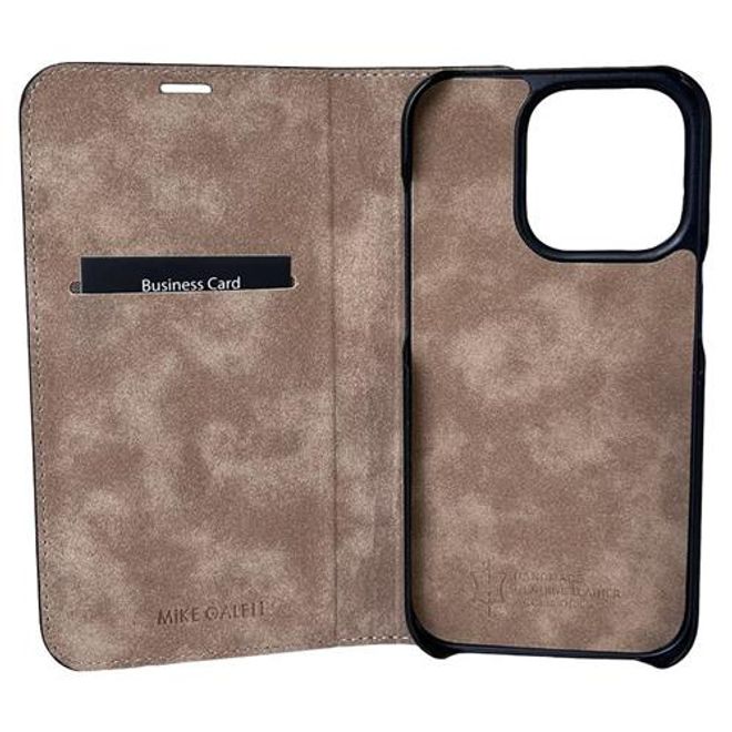 Mike Galeli - iPhone 15 Pro Hülle - Echtleder Bookcover - Marc - rot