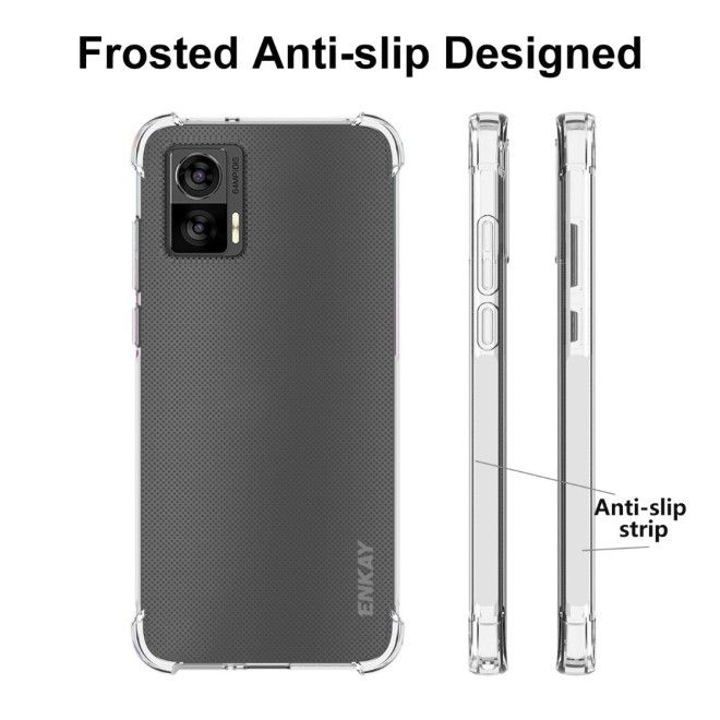 Enkay - Motorola Edge 30 Neo 5G Handyhülle - Robustes TPU Softcase - Air-Cushion Case Series - transparent