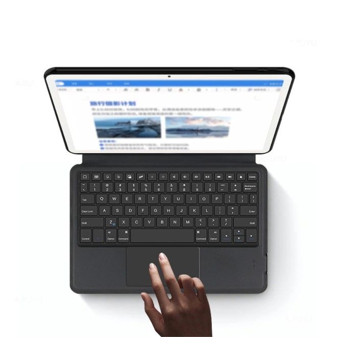 Google Pixel Tablet Keyboard Leder Hülle - mit integrierter Tastatur - schwarz