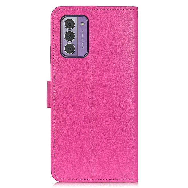 Nokia G42 Handy Hülle - Litchi Leder Bookcover Series - rosa