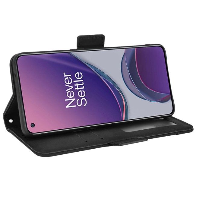 For OnePlus Nord N20 5G / Oppo Reno7 Lite Hülle - Leder Case mit Standfunktion - schwarz