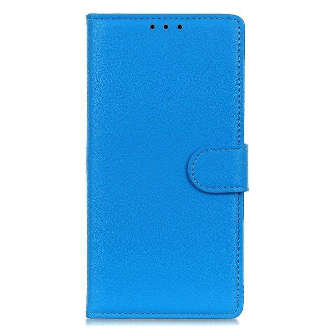 Sony Xperia 5 IV 5G Handy Hülle - Litchi Leder Bookcover Series - blau