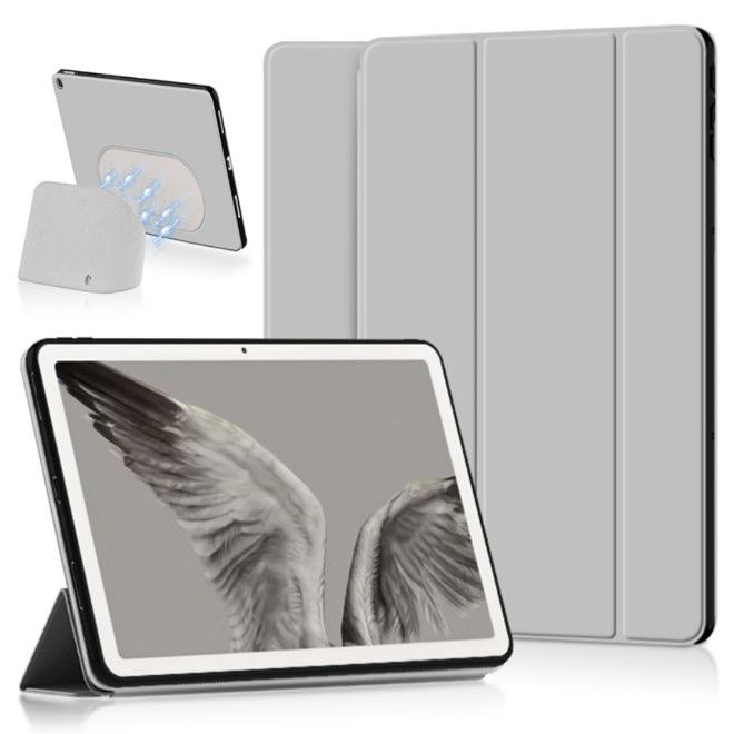 Google Pixel Tablet Leder Hülle - dreifach faltbar - grau