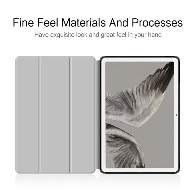 Google Pixel Tablet Leder Hülle - dreifach faltbar - grau