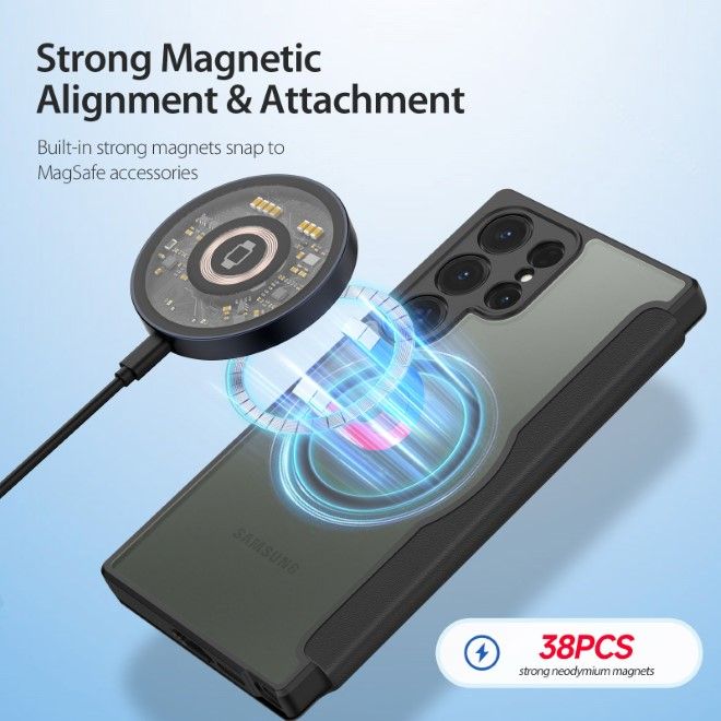 Dux Ducis - Samsung Galaxy S23 Ultra Hülle - Leder Bookcover - Skin X Pro Series - schwarz