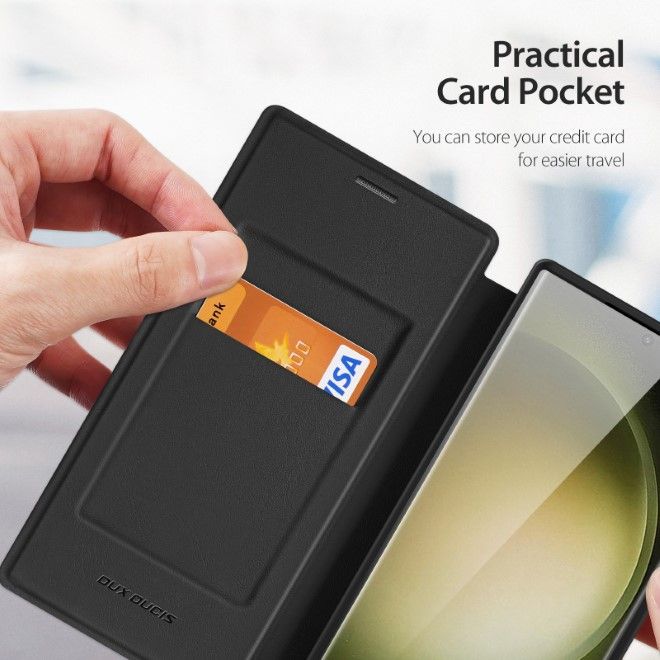 Dux Ducis - Samsung Galaxy S23 Ultra Hülle - Leder Bookcover - Skin X Pro Series - schwarz