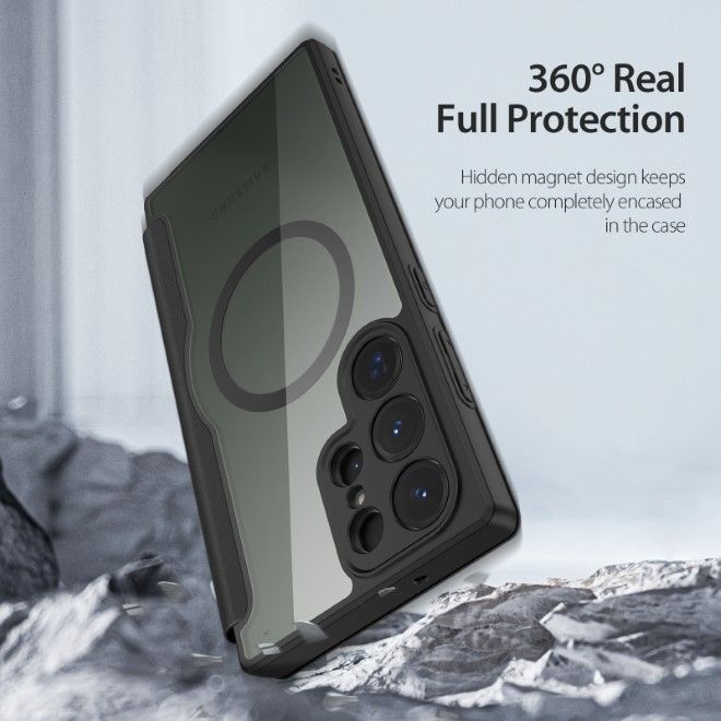 Dux Ducis - Samsung Galaxy S23 Ultra Hülle - Leder Bookcover - Skin X Pro Series - schwarz