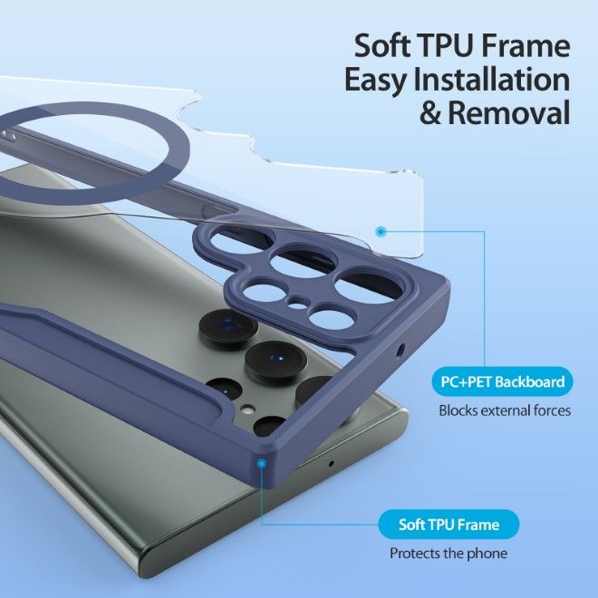 Dux Ducis - Samsung Galaxy S23 Ultra Hülle - Leder Bookcover - Skin X Pro Series - blau