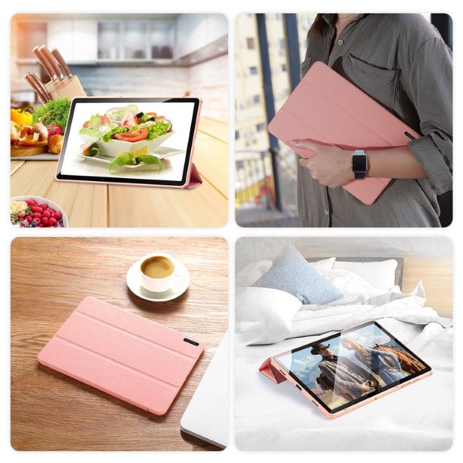 Dux Ducis - Samsung Galaxy Tab A9+ Hülle - Leder Smart Flip Case - Domo Series - pink
