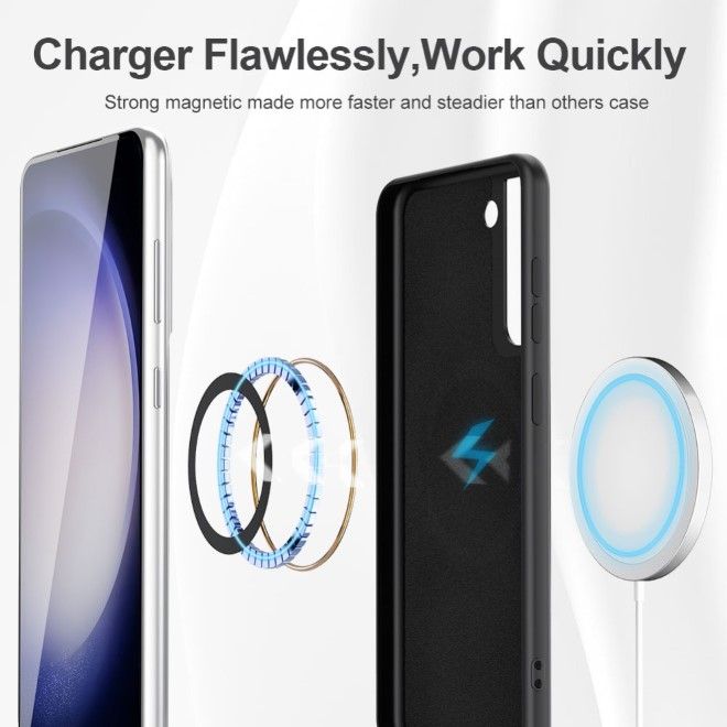 Samsung Galaxy S23 FE Hülle - Softcase mit MagSafe Magneten - Liquid Series - schwarz