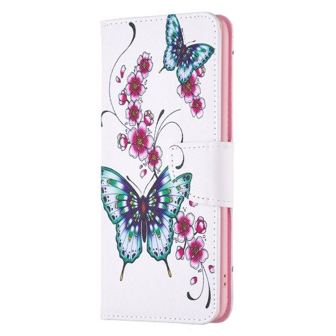 Samsung Galaxy S23 FE Handy Hülle - Leder Bookcover Image Series - blaue Schmetterlinge