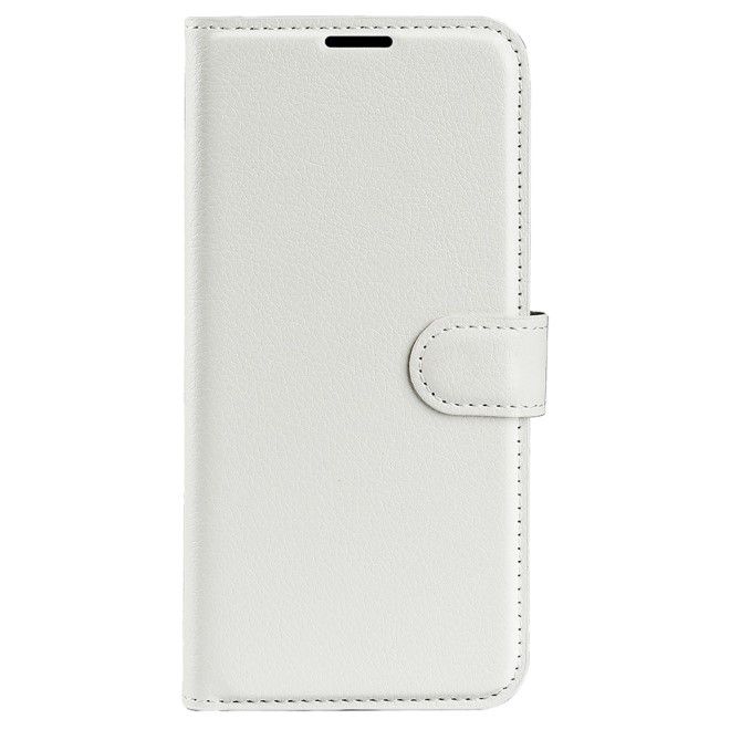 Samsung Galaxy S23 FE Handy Hülle - Litchi Leder Bookcover Series - weiss