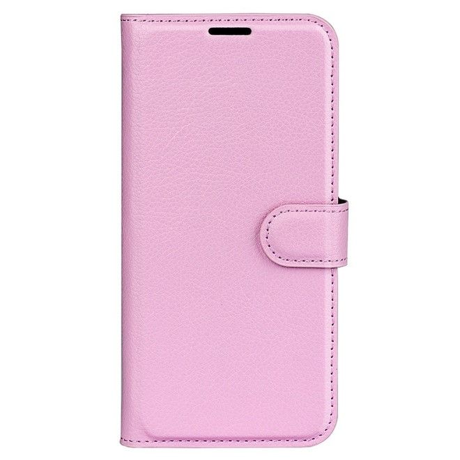 Samsung Galaxy S23 FE Handy Hülle - Litchi Leder Bookcover Series - rosa