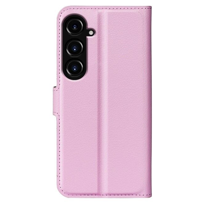 Samsung Galaxy S23 FE Handy Hülle - Litchi Leder Bookcover Series - rosa