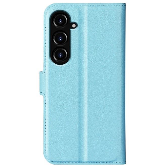 Samsung Galaxy S23 FE Handy Hülle - Litchi Leder Bookcover Series - blau