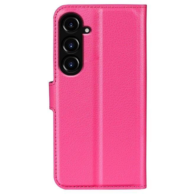 Samsung Galaxy S23 FE Handy Hülle - Litchi Leder Bookcover Series - pink