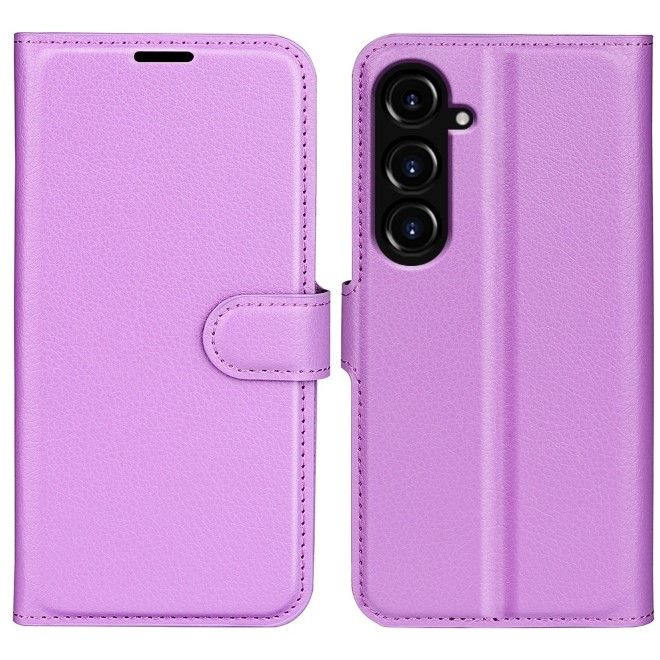Samsung Galaxy S23 FE Handy Hülle - Litchi Leder Bookcover Series - purpur
