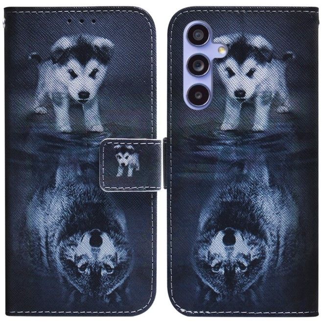 Samsung Galaxy S23 FE Handy Hülle - Leder Bookcover Image Series - Wolfbaby