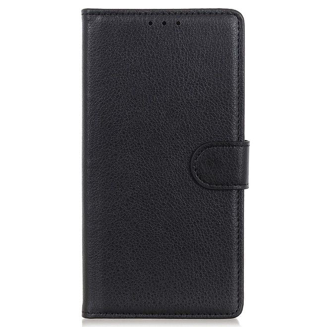Google Pixel 8 Pro Handy Hülle - Litchi Leder Bookcover Series - schwarz